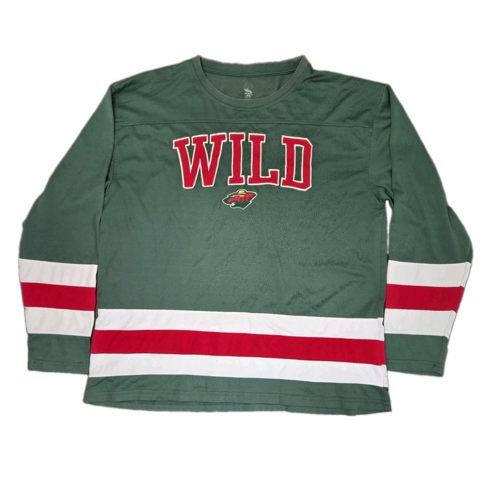 Minnesota Wild Shirt Mens XL NHL Long Sleeve Performance Embroidered